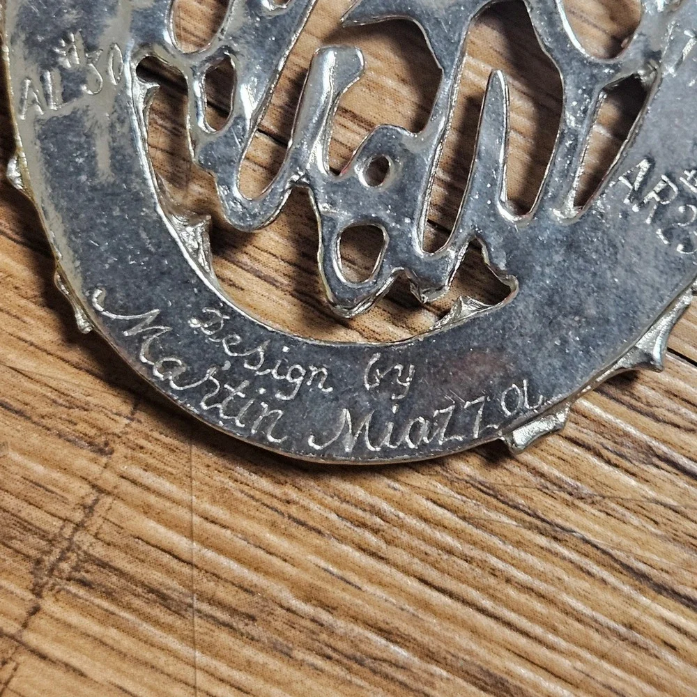 Martin Miazza 2021 Joy to the World Pewter Christmas Ornament Holly Oval w/ Box